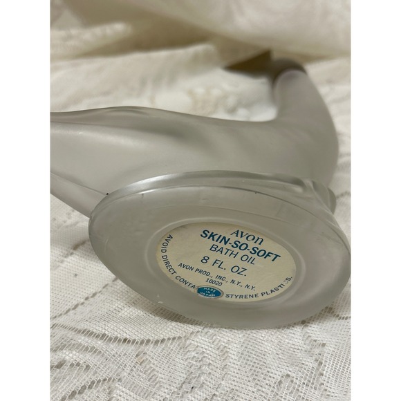 Avon Skin So Soft Bath Oil Dolphin and Greek Goddess Frosted Glass Bottle B1 - Picture 3 of 7